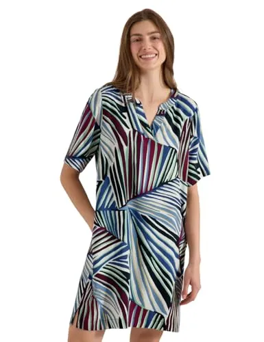 Cecil Damen Knielanges Kleid mit grafischem Muster in grün von CECIL