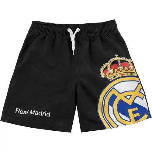 CERDÁ LIFE'S LITTLE MOMENTS Jungen Bermuda Baño Real Madrid para Niños, Pantalón de Natación Oficial Y Secado Rápido | Bañador Infantil Schwimm-Slips, schwarz, 12 Jahre