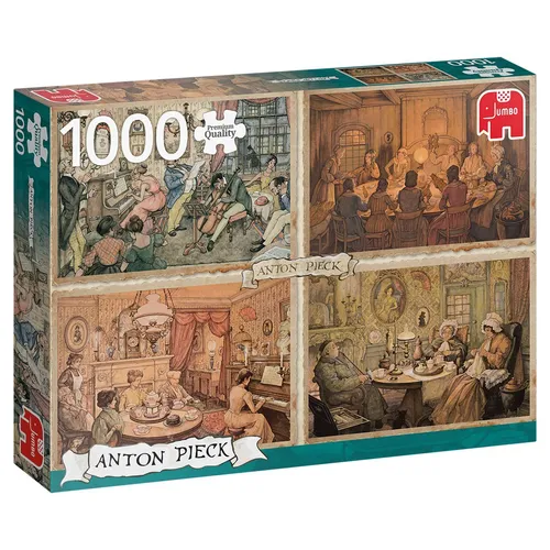 Jumbo 18856 Unterhaltung im Wohnzimmer 1000 Teile Puzzle Kunstpuzzle, Landschaft