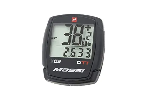 Massi X09DTT Kilometerzähler, Outdoor-Sport, Radfahren, Fahrradkomponenten, Schwarz, Einheitsgröße