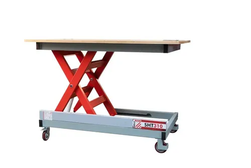 Holzmann SHT310 hydr. Scherenhubtisch - Hochhubwagen mit hydraulischem Antrieb, ideal für ergonomisches Arbeiten und müheloses Heben schwerer Lasten.