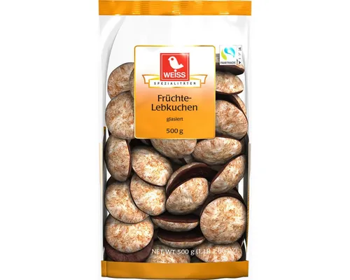 WEISS Süßigkeit, Weiss kleine Obladenkuchen feine Früchtelebkuchen glasiert 500g