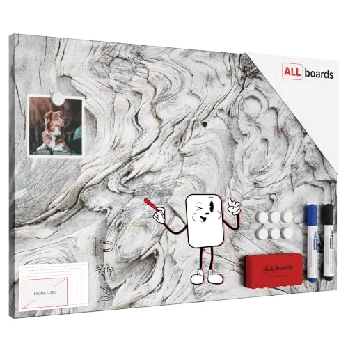 ALLboards METALboards Magnettafel 60x40 cm aus versteinertem Holz