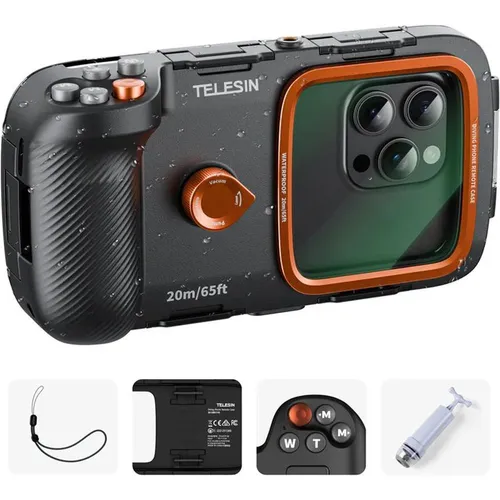 Telesin Smartphone-Tauchgehäuse mit Knöpfen und Vakuumpumpe
