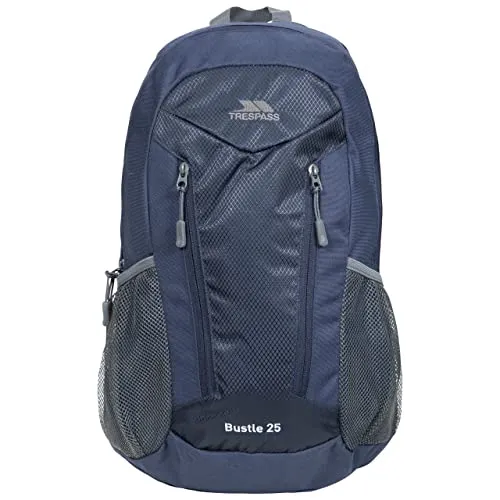 Trespass Bustle Rucksack 25L - Navy - Trekkingrucksäcke mit 25 Litern Volumen, perfekt für Uni, Schule und Outdoor-Aktivitäten. Ausgestattet mit Laptopfach und mehreren Fächern für optimale Organisation.