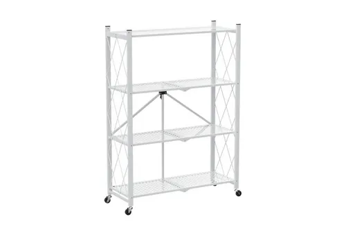 BERLINLODGE® Standregal KLAP - Klappbares Regal für flexiblen Stauraum - Standregal mit 3-5 Fächern, höhenverstellbar von 87-167 cm, in elegantem Schwarz und Weiß. Ideal für vielseitige Nutzung im Wohn- oder Arbeitsbereich.