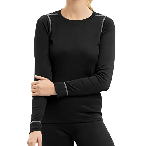 CFLEX Damen Ski- & Thermo Hemd - warme Unterwäsche Langarm POLARDRY - Schwarz-Grau S