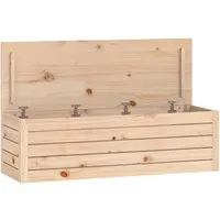 vidaXL Aufbewahrungsbox aus massivem Kiefernholz - Aufbewahrungsbox aus robustem Kiefernholz mit praktischem Deckel, ideal für Ordnung in deinem Zuhause und reichlich Stauraum für Kissen, Teppiche und mehr.