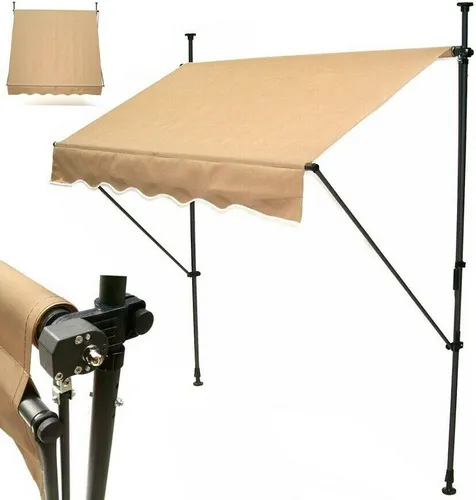 Markise Klemmmarkise 300cm Balkonmarkise Sonnenschutz Sonnen Segel 56019 Dach