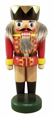 Rudolphs Schatzkiste Nussknacker König rot BxHxT 7,5x20,5x6,5cm NEU Weihnachten Seiffen Nutcracker Nüsse Erzgebirge Winter Dekoration Holzkunst Holz Weihnachtsmann Christmas Walnuss