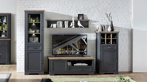 Wohnwand Anbauwand Wohnzimmer 2 Jasmin mit LED-Beleuchtung von Innostyle