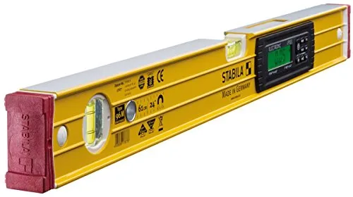 Stabila Wasserwaage Elektronische Magnet-Wasserwaage TECH 196 M, 61 cm - Messwerkzeuge mit 2 Digital-Displays für präzise Messungen, ideal für Profis und Heimwerker.