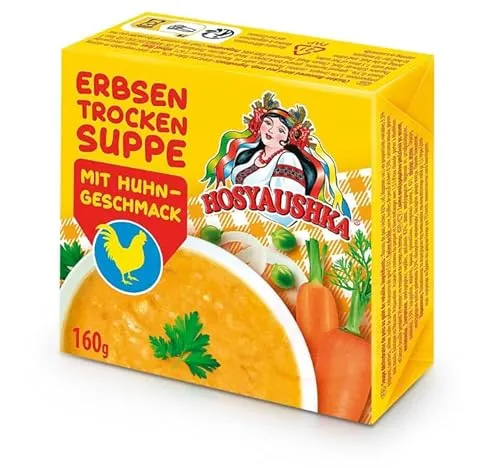 Hosyaushka Erbsentrockensuppe mit Huhngeschmack (3 Pack x 160g)
