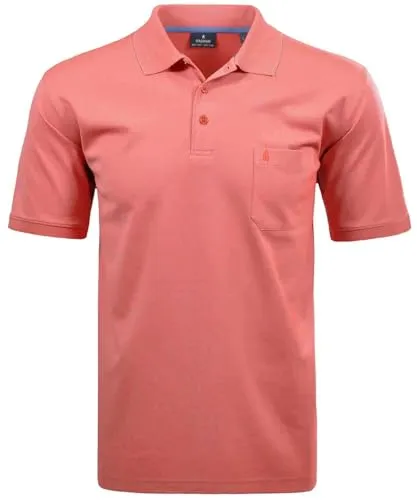 RAGMAN Poloshirt rot - Herren-Shirt - Hochwertiges Poloshirt aus 70 % Baumwolle und 30 % Polyester, ideal für lässige Outfits in Größe M und in trendigem hellrot.