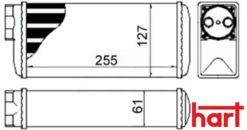 Hart Wärmetauscher, Innenraumheizung 631 092