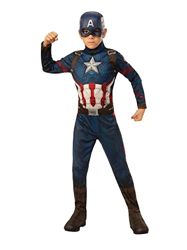 Rubie's Offizielles Kostüm Captain America, Avengers Endgame, klassisch, Kindergröße M, 5-7 Jahre, Körpergröße 132 cm Karneval