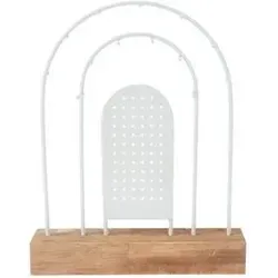 Schmuckständer Aus Metall, Holzsockel, 18 X 4,5 Cm in silber von ProGarden