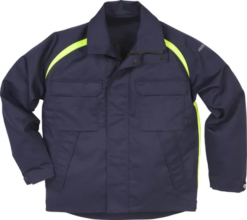 Fristads Kansas 100334-540 Flame Schweißer-Jacke 4031 FLAM Gr.3XL Marineblau - Funktionsjacke für Schweißer, flammgeschützt und robust, ideal für industrielle Anwendungen mit 50 Wäschen Zulassung und mehreren praktischen Taschen.