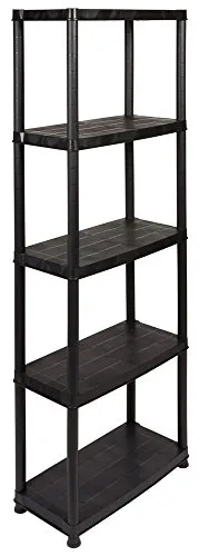 Kreher Kunststoffregal Primo Plus - Regal mit 5 stabilen Böden, belastbar bis 25 kg pro Boden. Ideal für Küche, Garage oder Garten. Hergestellt aus recyceltem Kunststoff, umweltfreundlich und einfach aufzubauen.