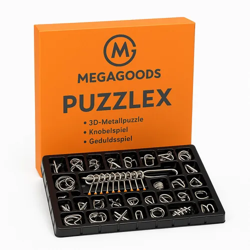 MEGAGOODS 3D-Metallpuzzle Knobelspiel mit 25 Puzzleteilen