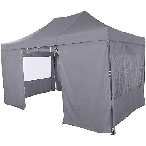 Siena Garden Allrounder Pavillon 300x450 cm grau - Pavillon mit pulverbeschichtetem Stahlgestell, ideal für Gartenpartys und wetterbeständig dank PU-beschichtetem Dach.