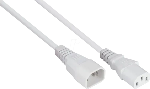 KM SK1430-W050 - Kaltgeräteverlängerung Kaltgeräte-Stecker C14 anBuchse C13, 5m