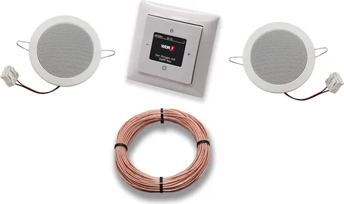 Busch Jäger DAB+ Unterputzradio 8215 U - Komplett-Set mit Deckenlautsprechern - Radios mit DAB+ und RDS für Unterputzmontage. Hochauflösendes Farbdisplay und 2 Deckenlautsprecher inklusive. Ideal für eine platzsparende und hochwertige Klanglösung im Wohnbereich.