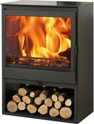 Panadero Saphir Kaminofen - 7,1kW Energieeffizienz A+ - Kaminofen für den Innenbereich mit 80,7% Wirkungsgrad, ideal für gemütliche Wärme in jedem Zimmer. Robust aus Metall und in elegantem Schwarz.