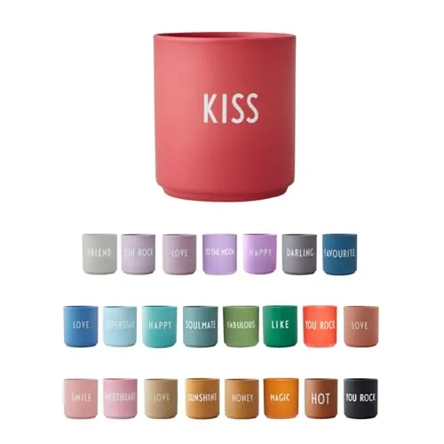 Design Letters AJ Favourite Porzellan Becher in rot von DESIGN LETTERS