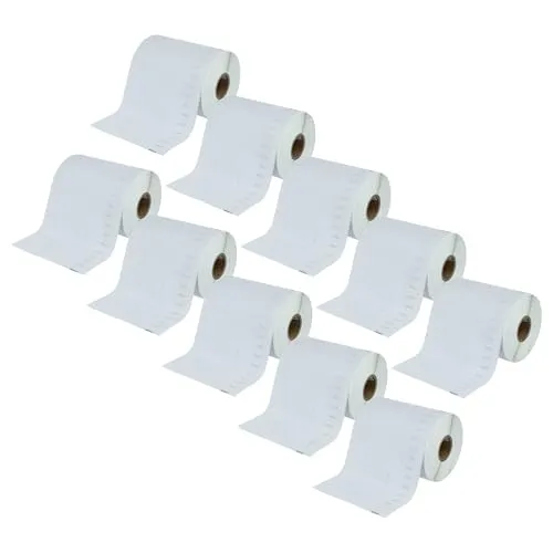 vhbw 10x Etiketten-Rolle 104mm x 159mm (220 Etiketten) für Dymo LabelWriter 5 XL, 4 XL Etikettendrucker