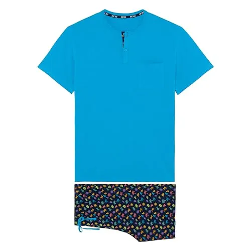 HOM Herren Pyjama Court California Pyjamaset - Schlafanzug für Herren, kurz und bequem mit Öko-Tex-Zertifizierung, perfekt für erholsame Nächte.