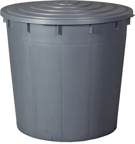 Regentonne 500 L rund mit Deckel und Hahn in Anthrazit