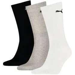 PUMA Sportsocken UNISEX LIGHT CREW SOCK (3-Paar) Mit flacher Zehennaht weiß 43-46