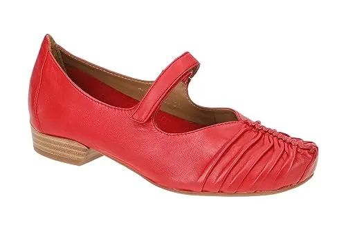 Everybody GL522 Pumps in Rot, Größe 40 EU - Elegante Pumps & High Heels aus hochwertigem Leder, mit 2 cm Absatzhöhe und bequemem Klettverschluss für perfekten Halt.
