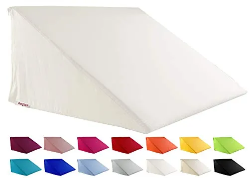 beties - Basic -, Big Comfy Keilkissen Bezug ca. 62x49x30 cm, Kissenhülle 100% Baumwolle in vielen fröhlichen Uni-Farben (weiß)