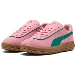 Puma Club Klassika SD pinkscape-wild green-puma gold (07) - Modische Damen Schuhe für Stadt und Reise, umweltbewusst aus mindestens 20 % recyceltem Material, mit SOFTFOAM+ Innensohle für außergewöhnlichen Komfort und stilvollem Wildleder-Obermaterial.