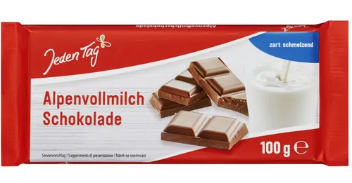 Jeden Tag Alpenmilch Schokolade 100 g
