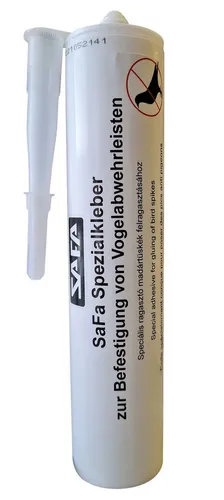 SAFA Taubenspikes Spezialkleber SK BI 01, 310 ml Kartusche für Vogelabwehr - Hochwertiger Spezialkleber für die Montage von Taubenabwehrleisten. Ideal für Innen- und Außenanwendungen, bietet er schnelle Aushärtung und hervorragende Witterungsbeständigkeit.