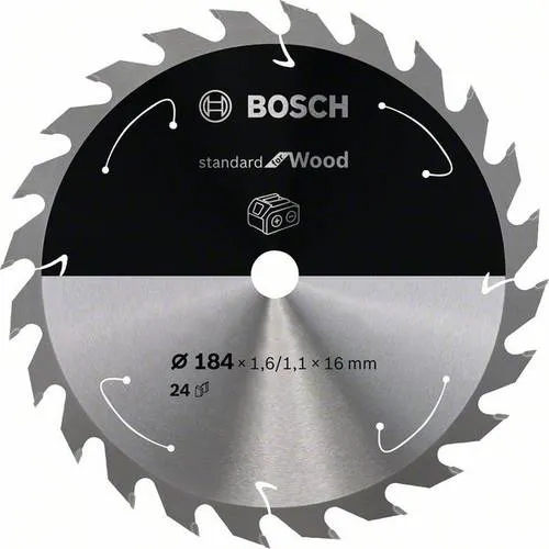 Bosch Accessories 2608837698 Hartmetall Kreissägeblatt 184 x 16 mm Zähneanzahl: 24 1 St.