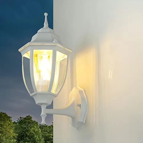 Licht-Erlebnisse Außenwandlampe Weiß aus Aluminium - Rustikale Außenleuchte für Garten und Terrasse, witterungsbeständig mit IP44 Schutz, ideal für E27 Leuchtmittel – gestalten Sie Ihre Lichtstimmung individuell!