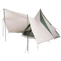vidaXL Familien-Tipi-Zelt Grün und Beige 510 x 690 x 330 cm - Geräumiges Tipi-Zelt für Familien und Gruppen, wasserabweisend und feuerhemmend. Ideal für Camping, Picknicks und Festivals – der perfekte Begleiter für unvergessliche Abenteuer in der Natur.