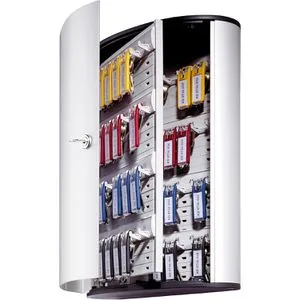 Durable Schlüsselkasten Key Box 48, 195423 - Schlüsselkästen aus bruchfestem Polyamid mit 48 Haken und Zylinderschloss für sichere Aufbewahrung. Ideal für Büro und Zuhause, inklusive 6 Key Clip Anhängern zur einfachen Beschriftung.