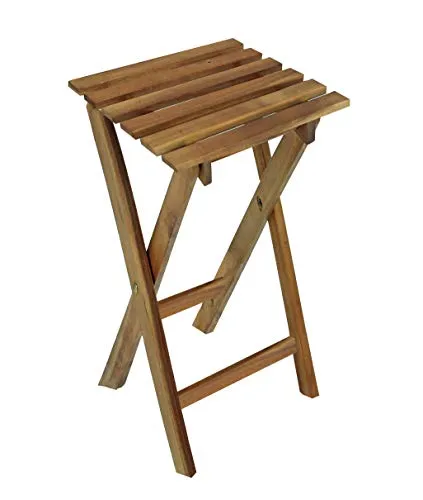 Spetebo Eukalyptus Klapphocker 62 cm - Wetterfester Gartenhocker - Gartenhocker aus hochwertigem Eukalyptus Holz, klappbar und ideal als Blumenhocker für Balkon oder Terrasse, belastbar und wetterfest.