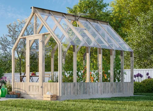 Palmako Gewächshaus Emilia, Grau - Garten-Zubehör: Verlängern Sie Ihre Gartensaison mit dem eleganten Gewächshaus Emilia von Palmako, das optimale Wachstumsbedingungen und automatische Dachentlüftung bietet.