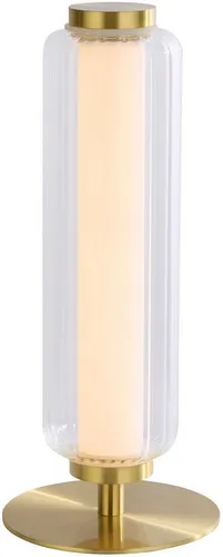 Searchlight Mod LED-Tischlampe aus satiniertem Messing - Elegante LED-Tischlampe im modernen Design mit satiniertem Messing und opalem Acryl. Ideal für stimmungsvolle Beleuchtung und dimmbar für individuelle Lichtgestaltung.