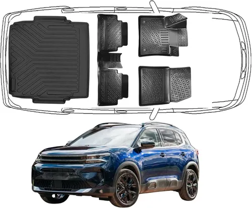 Trimak Passform-Fußmatten Oder Kofferraumwanne Oder Set, Citroen C5 Aircross ab 2022 Fussmatten & Untere Kofferraummatte TPE