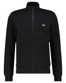 LACOSTE Herren Sweatjacke mit Stehkragen - Herren-Sweatjacke aus aufgerautem Fleece in Bio-Baumwoll-Mischung, ideal für Komfort und Stil. Mit seitlichen Zipper-Taschen und markentypischem Krokodil auf der Brust.