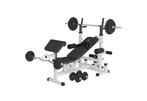 GORILLA SPORTS Hantelbank Kraftstation mit 108 kg Hantelset