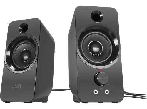 SPEEDLINK DAROC PC Lautsprecher (Stereo-Lautsprecher, Schwarz