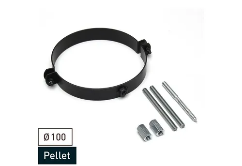 Raik Ofenrohr Raik Pelletrohr / Ofenrohr 100mm - Rohrschelle schwarz, Rohrschelle